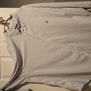 Men's Checkered Shirt - Blue and White